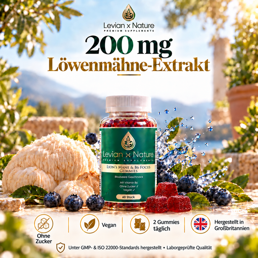 Lion’s Mane & B6 Focus Gummies Blaubeere – 60 Stück
