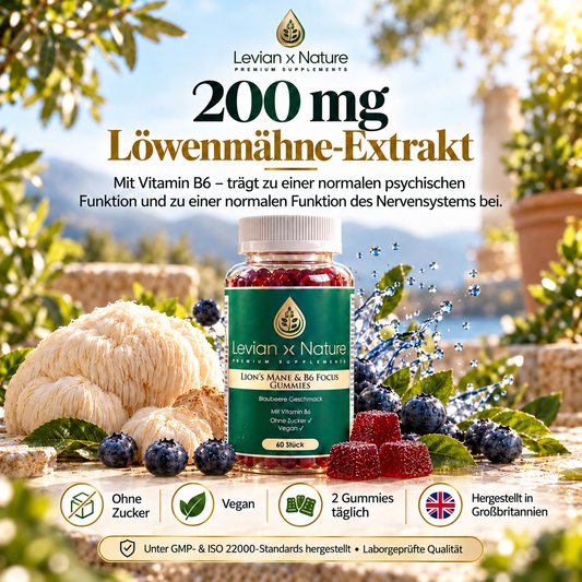 Lion’s Mane & B6 Focus Gummies Blaubeere – 60 Stück