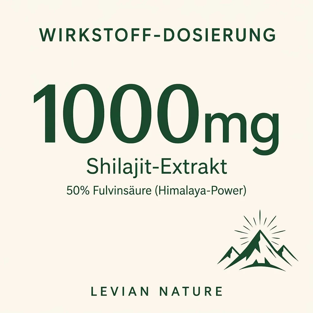 Slide 5: Shilajit 50% Fulvinsäure Wirkstoff-Dosierung