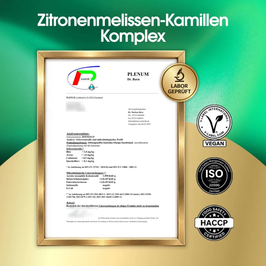 Zitronenmelissen-Kamillen Komplex Gummies Mango – 60 Stück