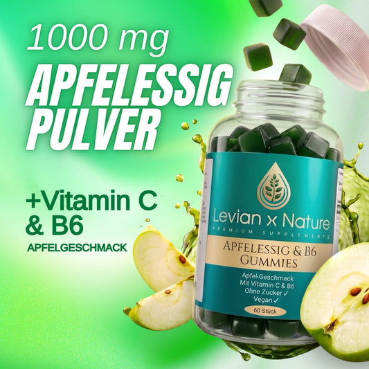 Apfelessig & B6, Chrom Gummies Apfel - 60 Stück